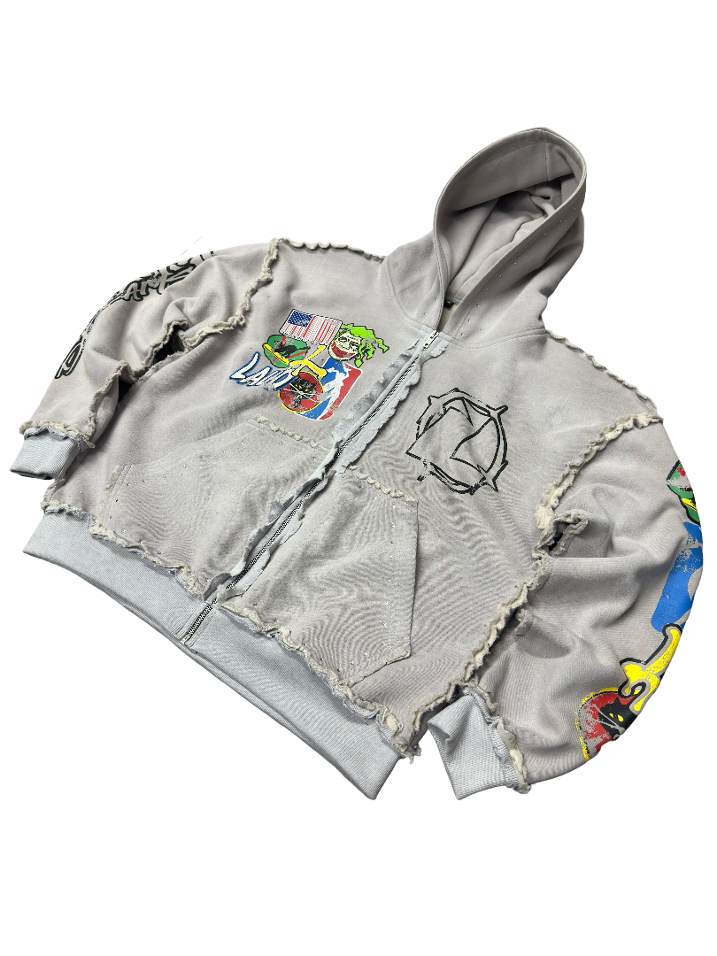 Acid washed laud zip up