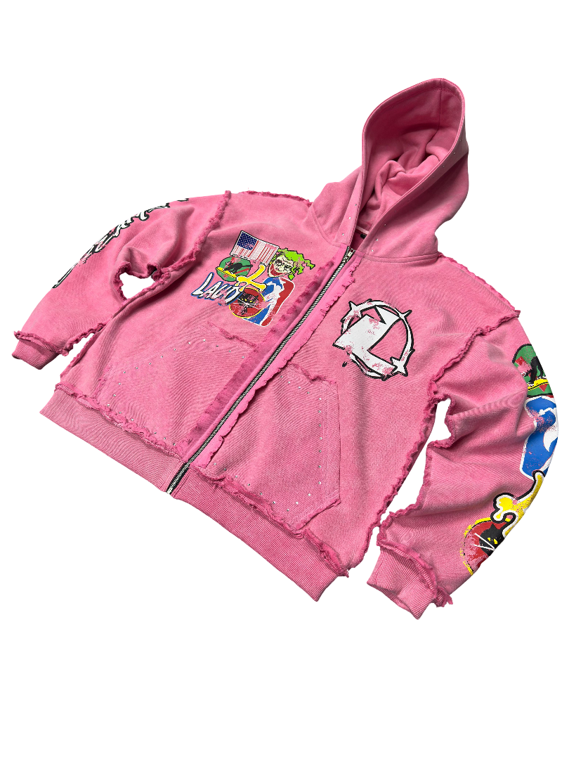 Acid washed laud zip up