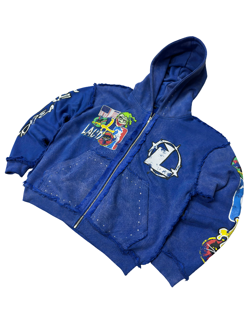 Acid washed laud zip up