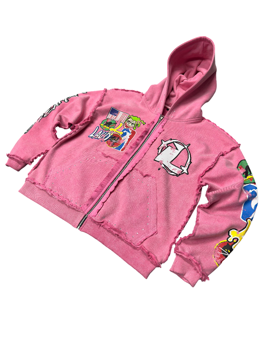 Acid washed laud zip up